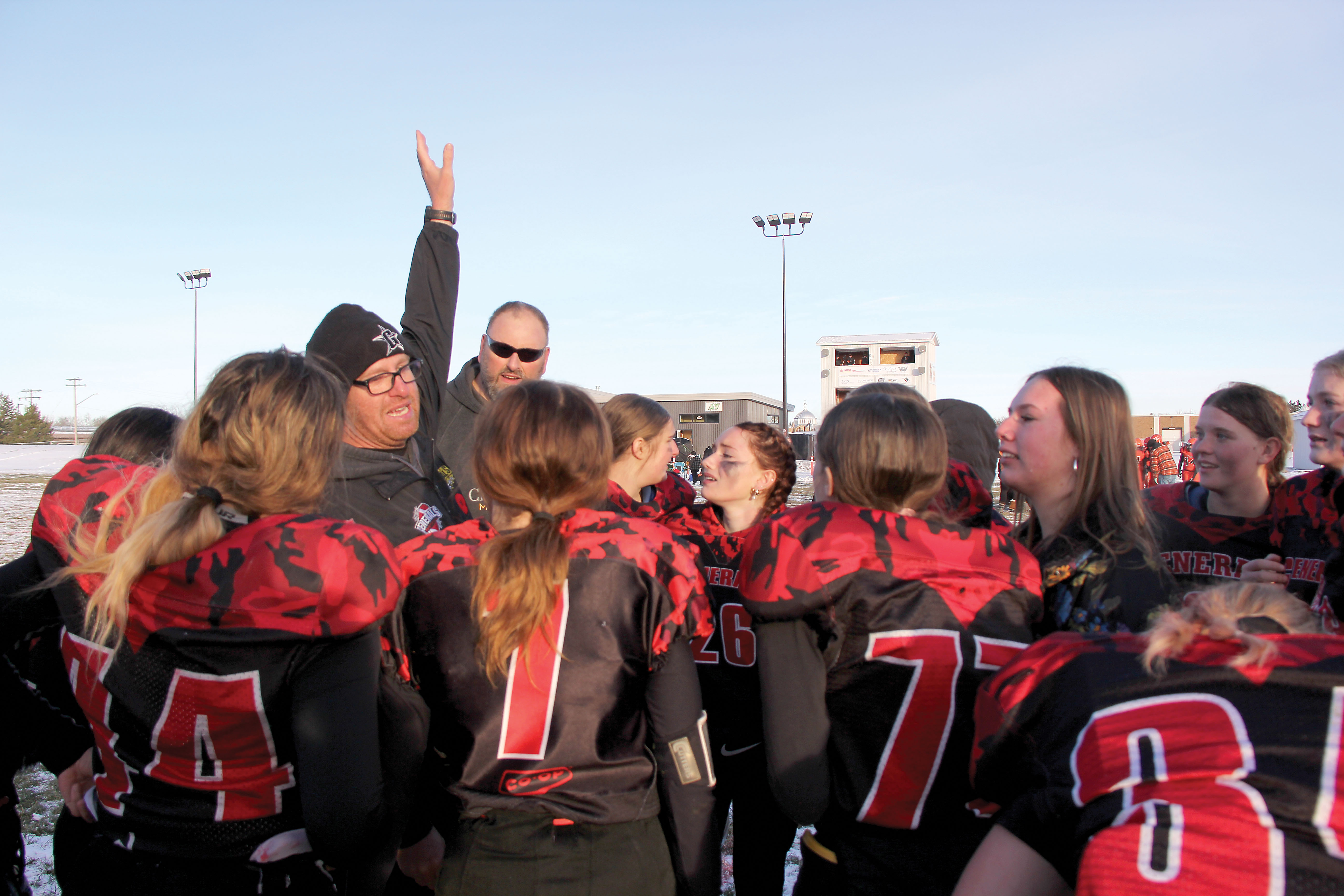 The Generals in action during the championship game in Yorkton, with Dexter Mondor and Jason Schenn coaching