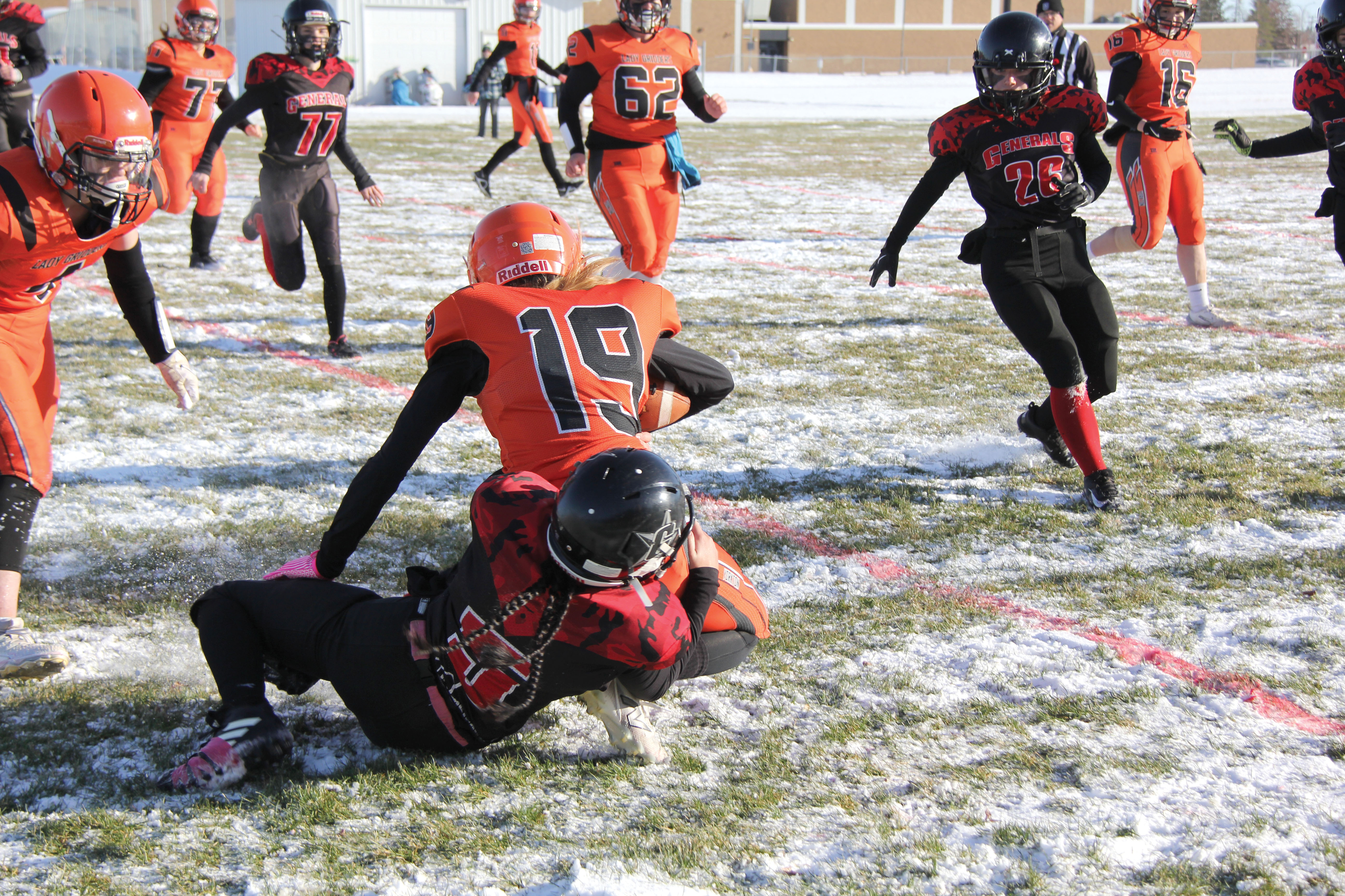 The Generals in action during the championship game in Yorkton