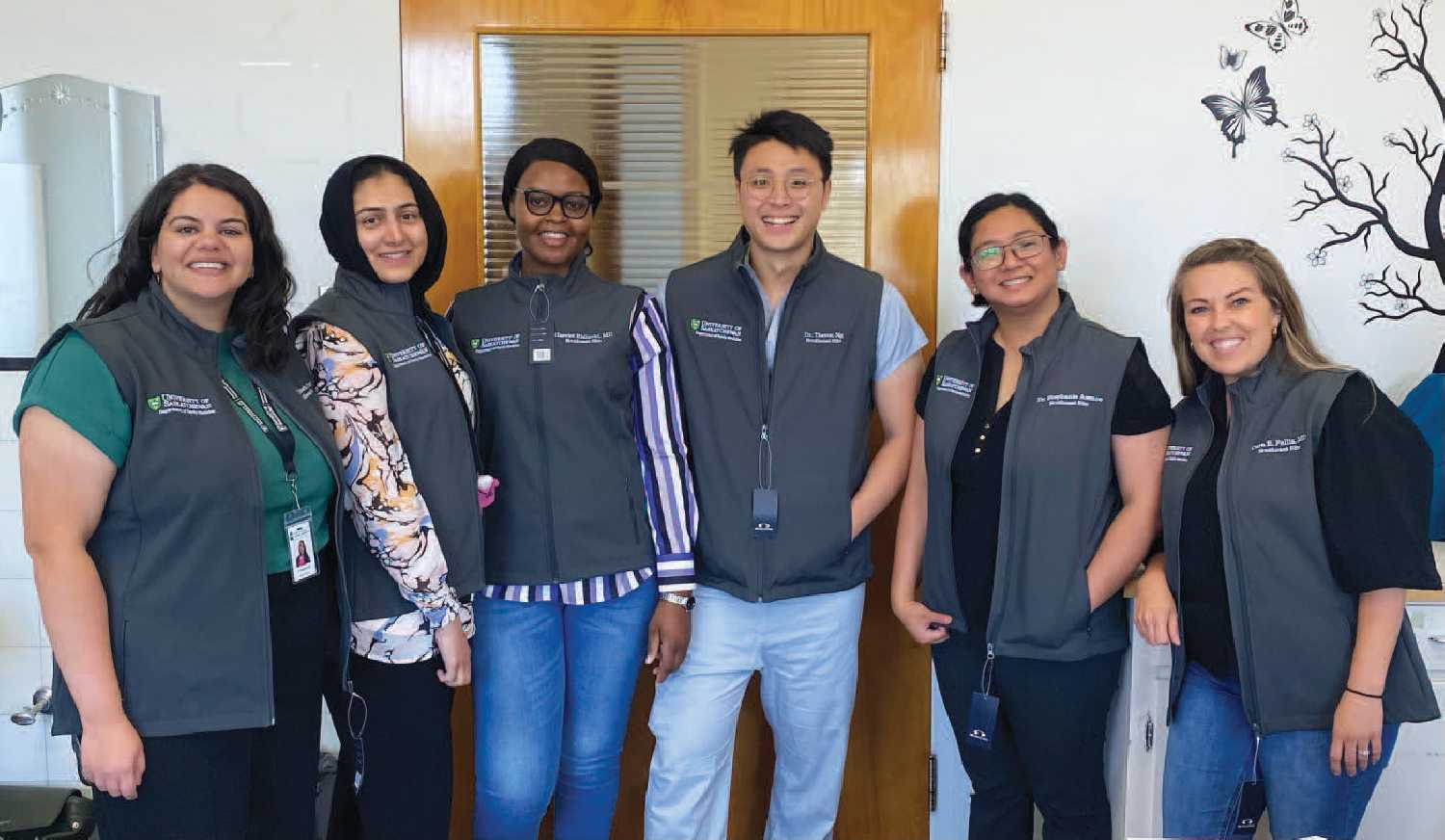 Medical residents in the Southeast Family Medicine Residency Program based in Moosomin. From left are Dr Natasha Premji, Dr. Aamna Sohail, Dr Harriet Kidiavai, Dr Theron Ng, Dr Stephanie Asence, and Dr. Cara Fallis.